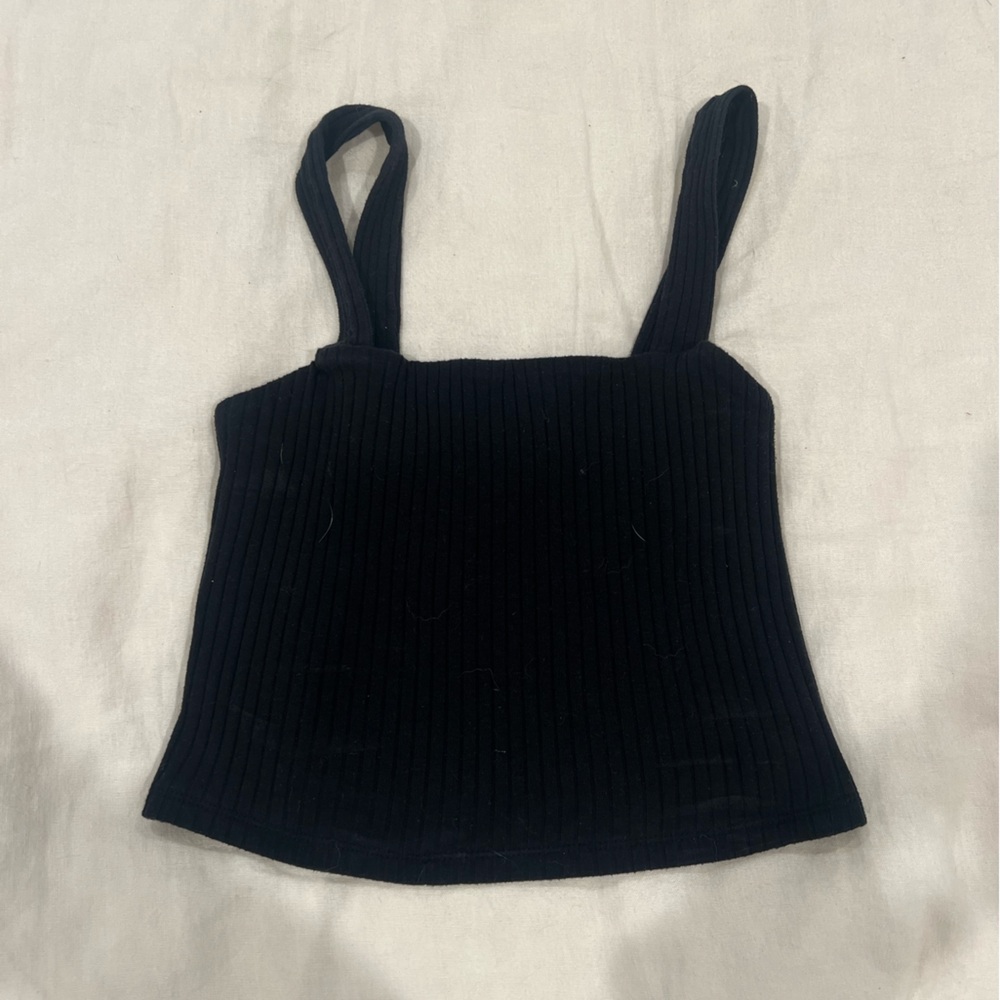 American Eagle Outfitters Black Ribbed Top